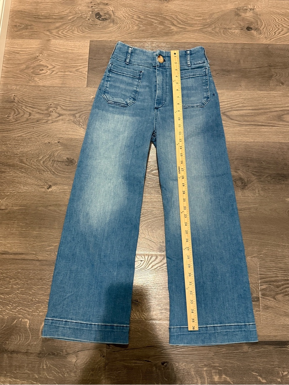 Maeve Colette Crop Wide leg Jeans in Blue - Picture 3 of 13